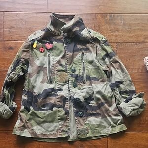 AQUA WOMEN'S Camouflage Jacket EMBELLISHED JACKET SZ SMALL